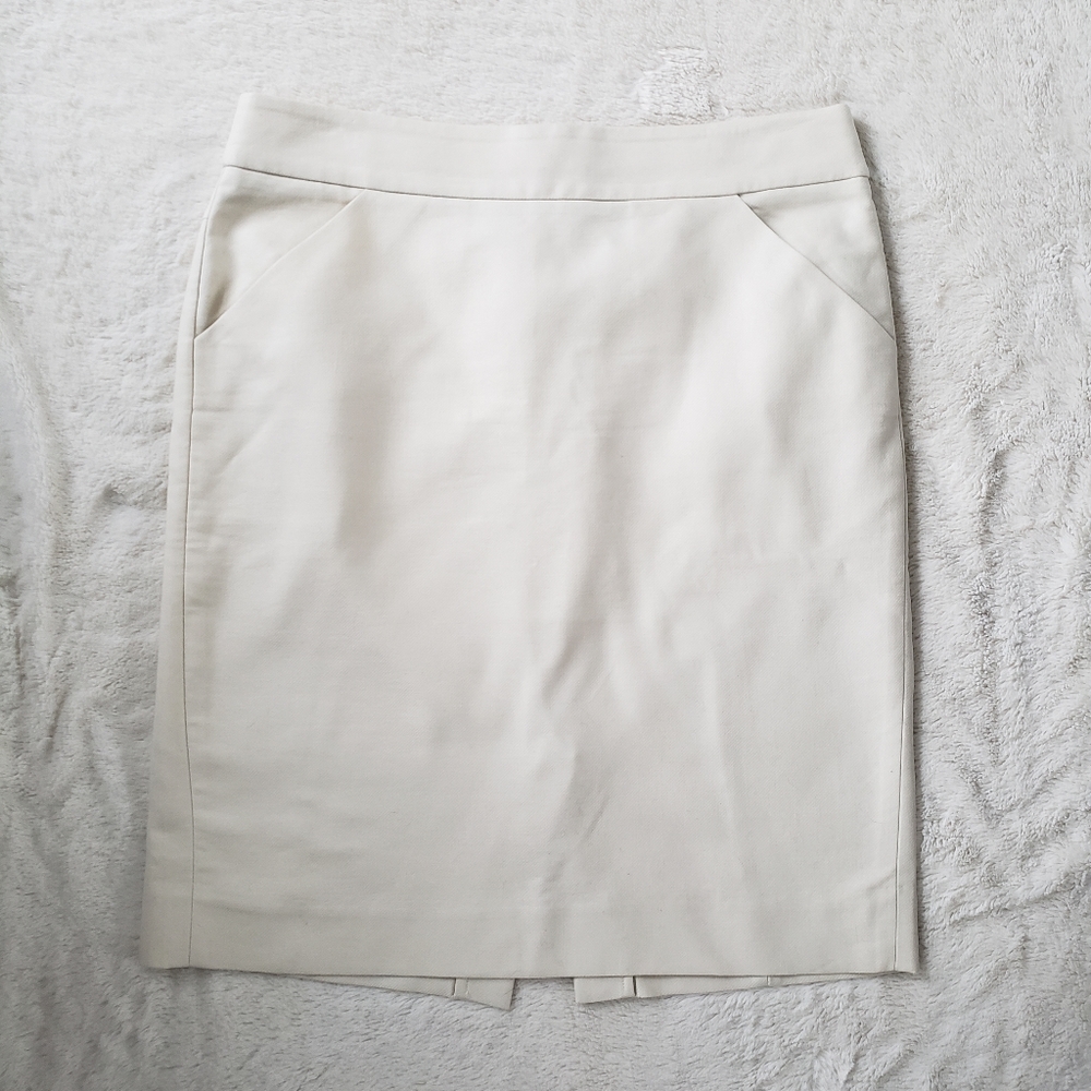 J.Crew Factory Pencil Skirt in Cotton Cream sz 10
